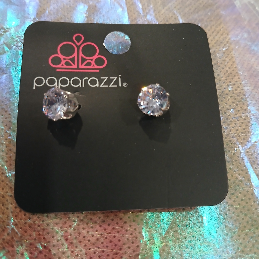 Paparazzi Sparkling Silver Earrings